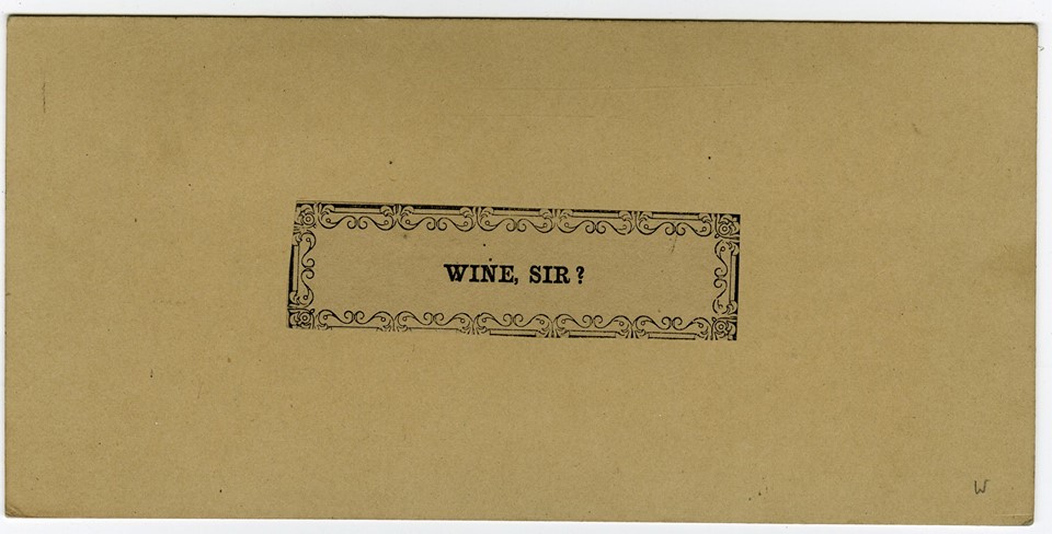 Photo Detail - Anonymous - "Wine, Sir?"