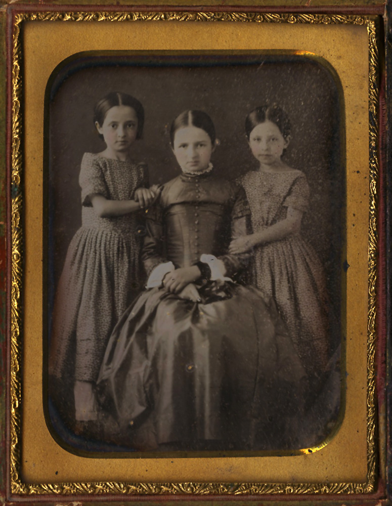 Photo Detail - Anonymous - Two Younger Daughters, Holding Dove and Flowers/Young Mother with Two Daughters