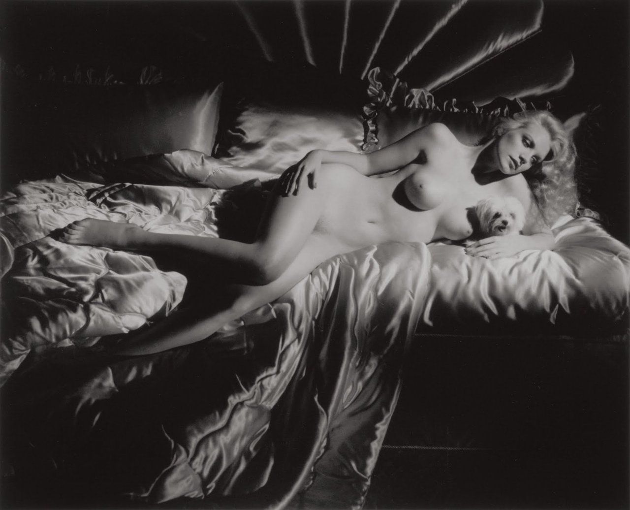 George Hurrell - Shannon Tweed, Reclining Nude with Dog