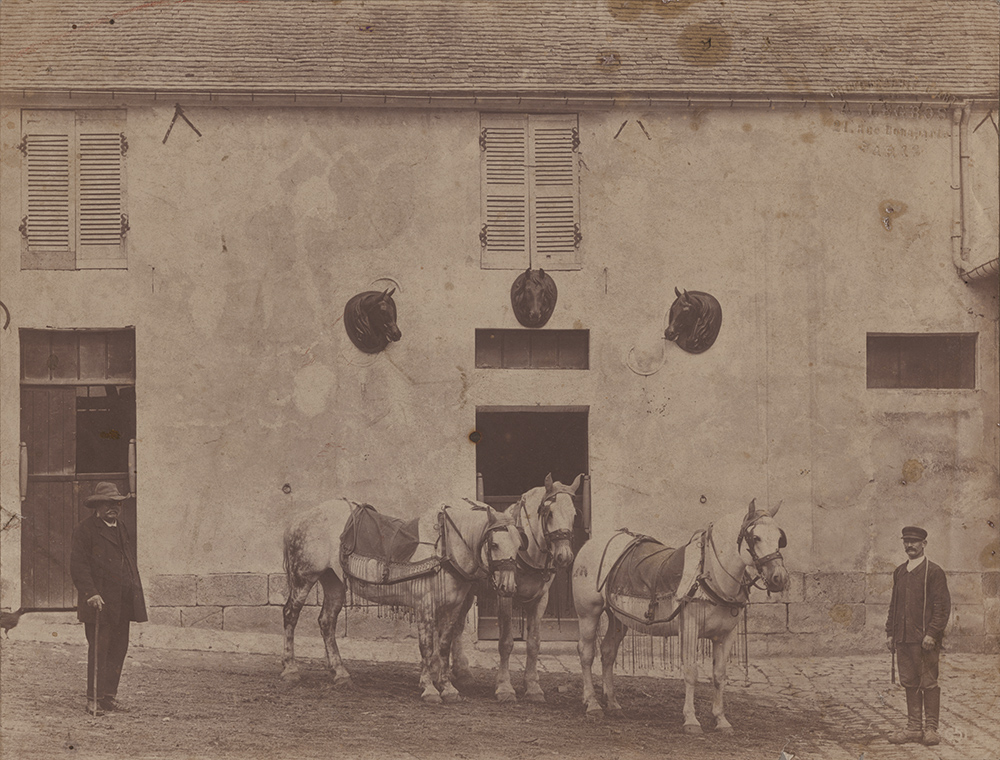 Adolphe Legros - Three Horses and Two Men Adolphe Legros - Three Horses and Two Men