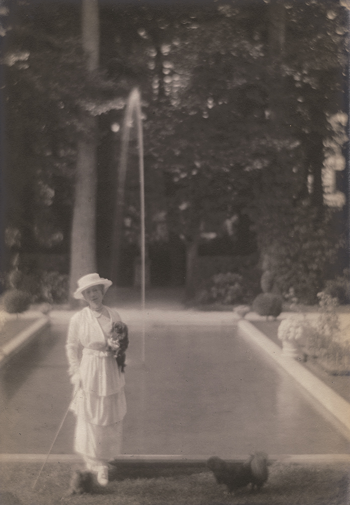 Baron Adolf De Meyer - Woman with Dog at Villa Trianon, Versailles