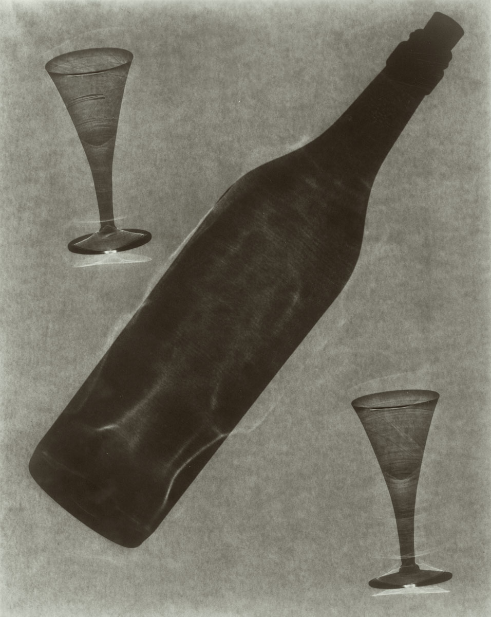 Ben Magid Rabinovitch - Photogram with Wine Bottle and Glasses Ben Magid Rabinovitch - Photogram with Wine Bottle and Glasses