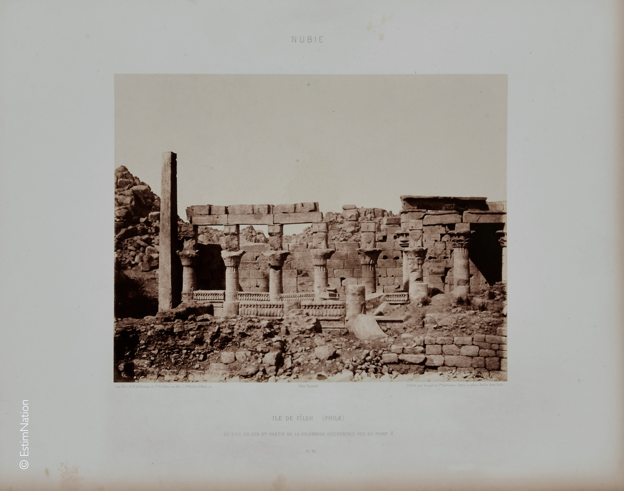 Photo Detail - Felix Teynard - Ile de Fîleh (Philae) - South Building and Part of Western Colonnade, Nubia Photo Detail - Felix Teynard - Ile de Fîleh (Philae) - South Building and Part of Western Colonnade, Nubia