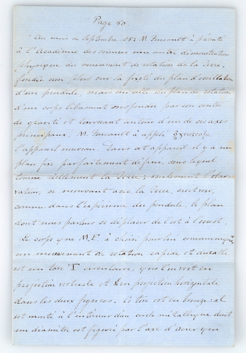 Photo Detail - Leon - Document and Drawings Concerning Foucault's Gyroscope Photo Detail - Leon - Document and Drawings Concerning Foucault's Gyroscope