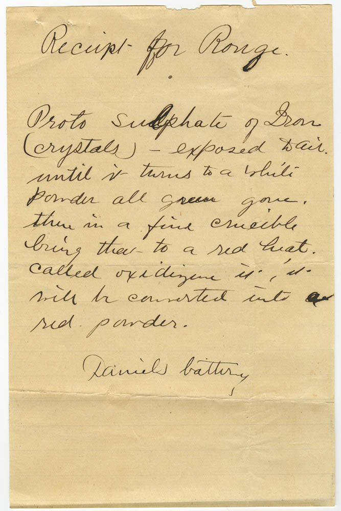 Photo Detail - William Bell - 'To Make a Daguerreotype', and Receipt for Rouge Photo Detail - William Bell - 'To Make a Daguerreotype', and Receipt for Rouge