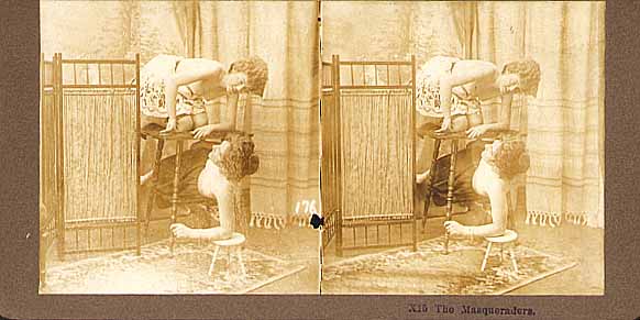 Anonymous - Two Partially Nude Women Playing Masquerade Anonymous - Two Partially Nude Women Playing Masquerade