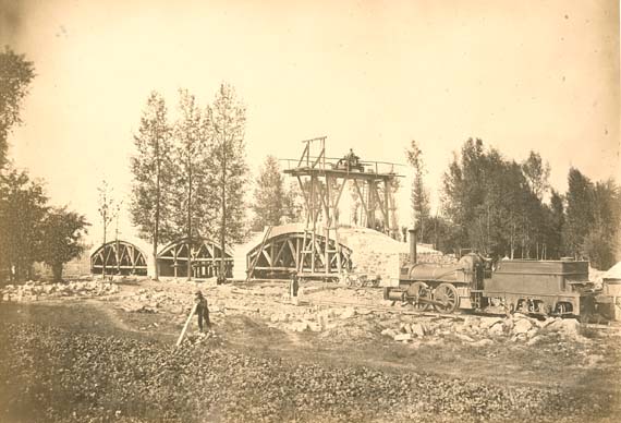 Hippolyte-Auguste Collard - Building of the Viaduct at Le Boson, Loire Valley