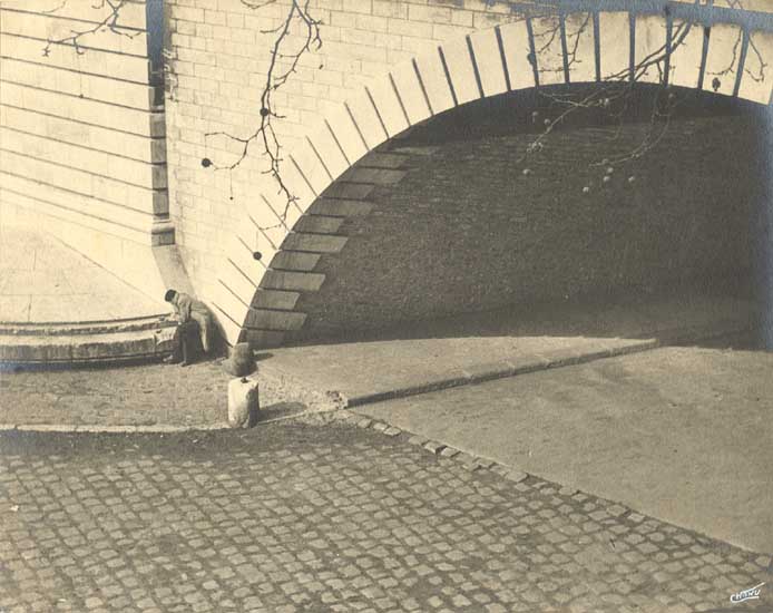Maurice Georges Chanu - Man Sitting under a Bridge, Paris