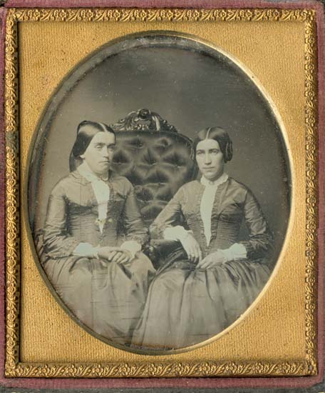 Anonymous - Two Sisters in Ornate Love Seat Anonymous - Two Sisters in Ornate Love Seat