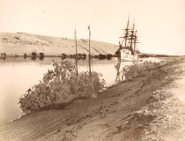 C. & G Zangaki - Masted Ship Crossing the Suez Canal