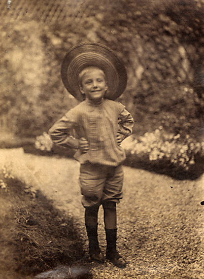 Anonymous - Boy in Staw Hat in Garden Anonymous - Boy in Staw Hat in Garden