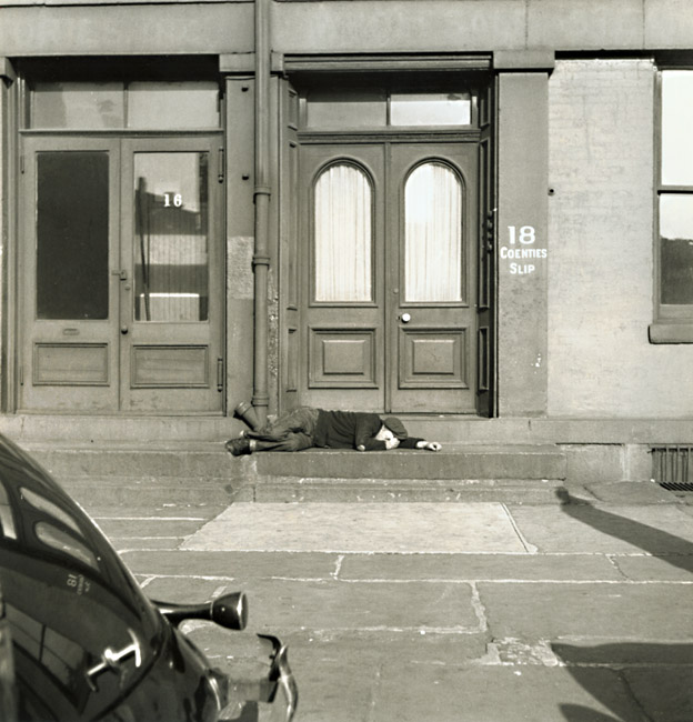Fritz Henle - Man Lying on Stoop of New York City Brownstone Fritz Henle - Man Lying on Stoop of New York City Brownstone