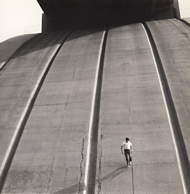 Arthur Tress - Boy Runs down Side of Support Arches of Bronx Whitestone Bridge, Bronx, NY Arthur Tress - Boy Runs down Side of Support Arches of Bronx Whitestone Bridge, Bronx, NY