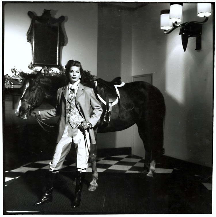 Anonymous - Female Model with Horse in Room Anonymous - Female Model with Horse in Room